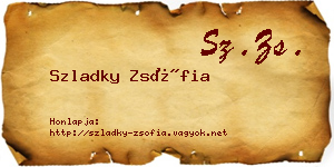 Szladky Zsófia névjegykártya