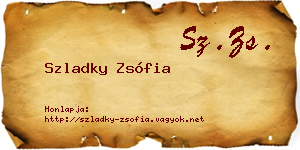 Szladky Zsófia névjegykártya
